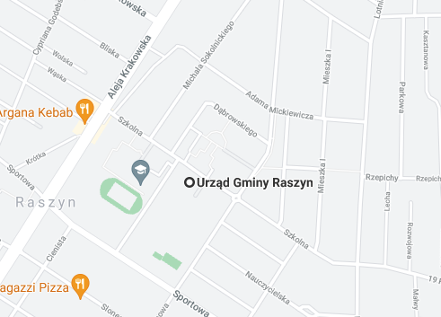 Lokalizacja Urzędu Gminy Raszyn na mapie