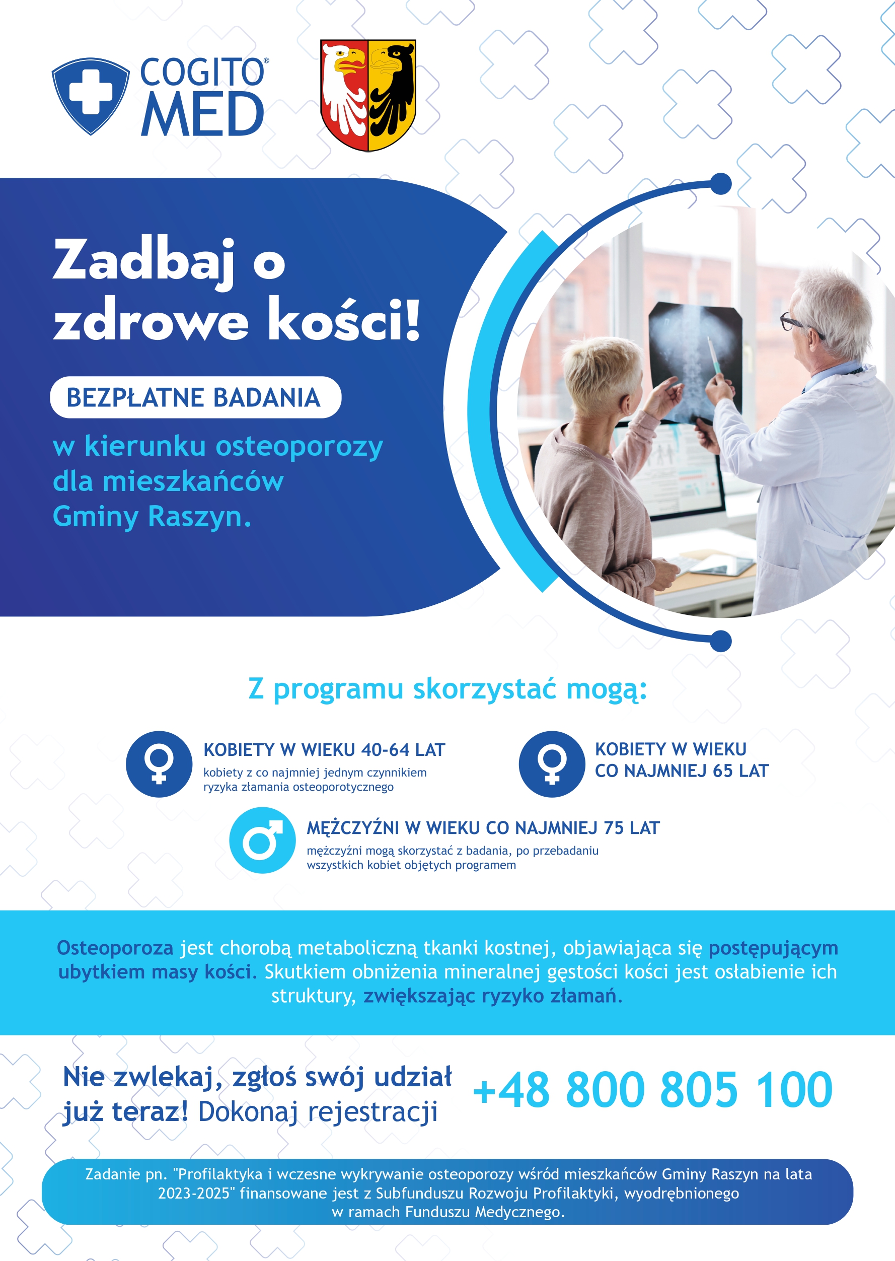Bezpłatne badania w kierunku osteoporozy dla mieszkańców Gminy Raszyn