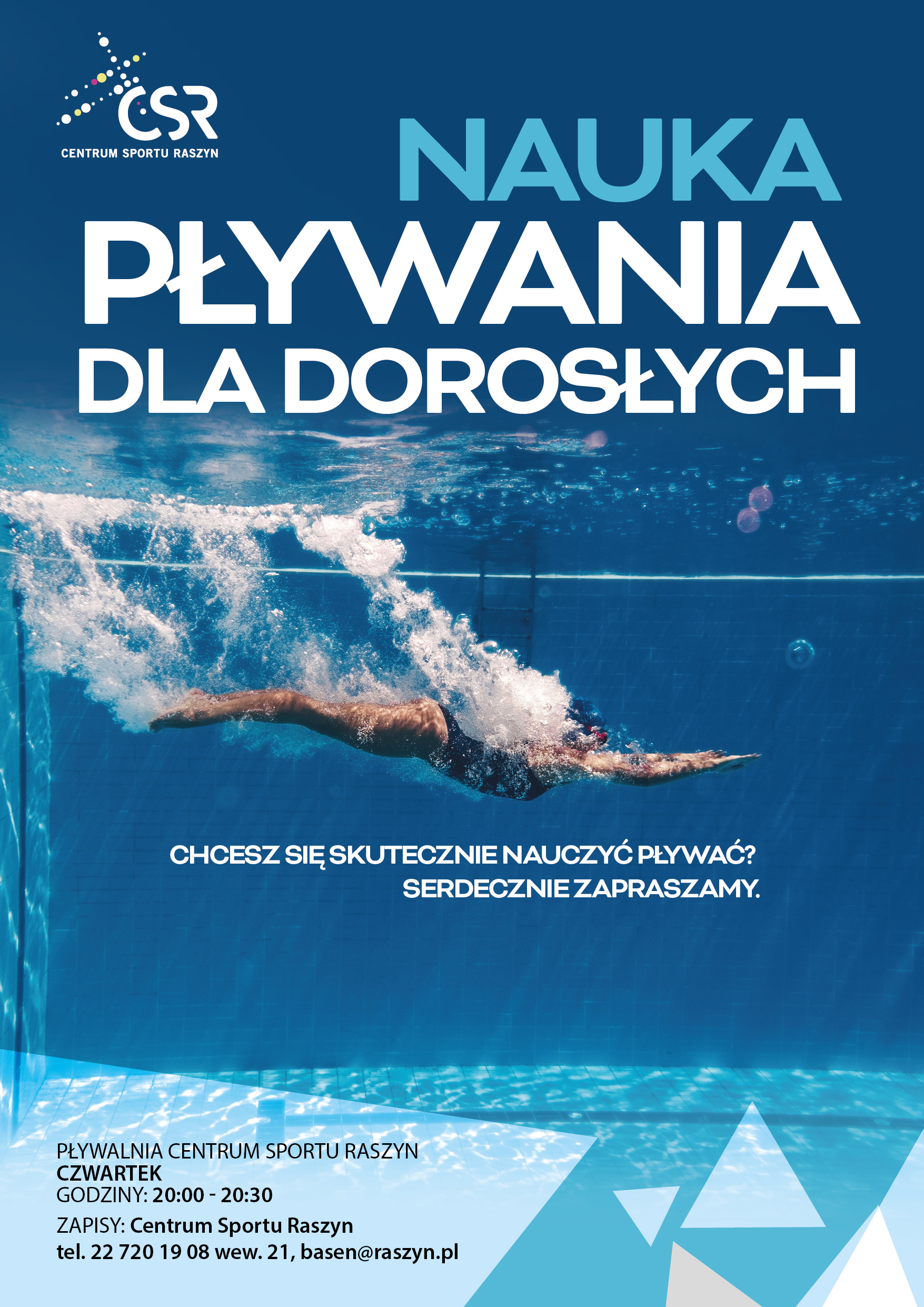Plakat: Nauka pływania dla dorosłych