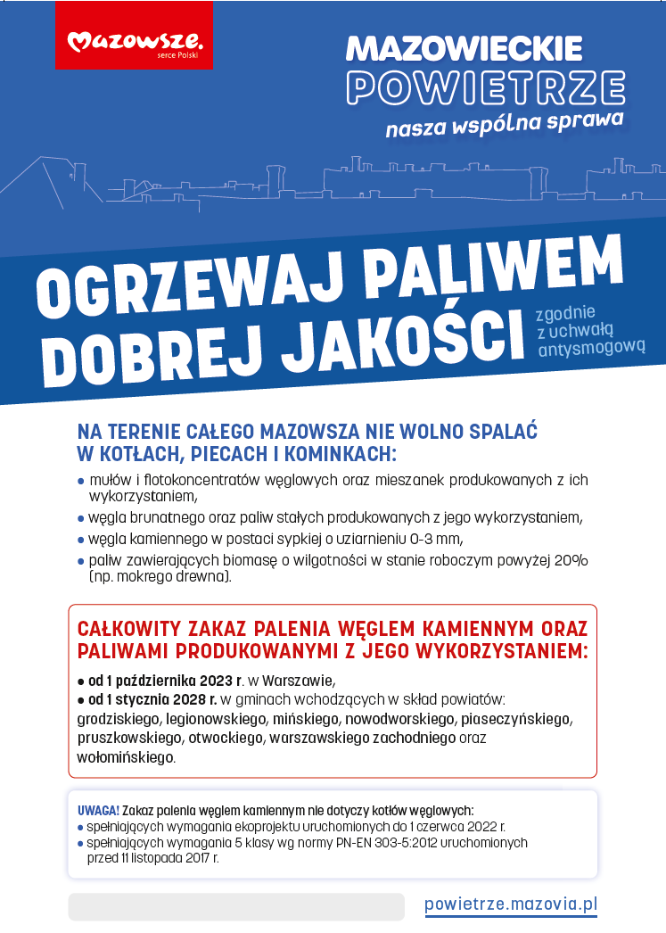 Akcja informacyjno-edukacyjną pn. MAZOWIECKIE POWIETRZE