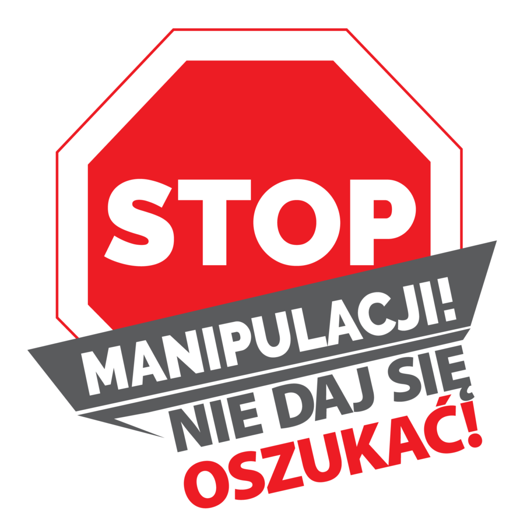 Logo: Stop Manipulacji – nie daj się oszukać