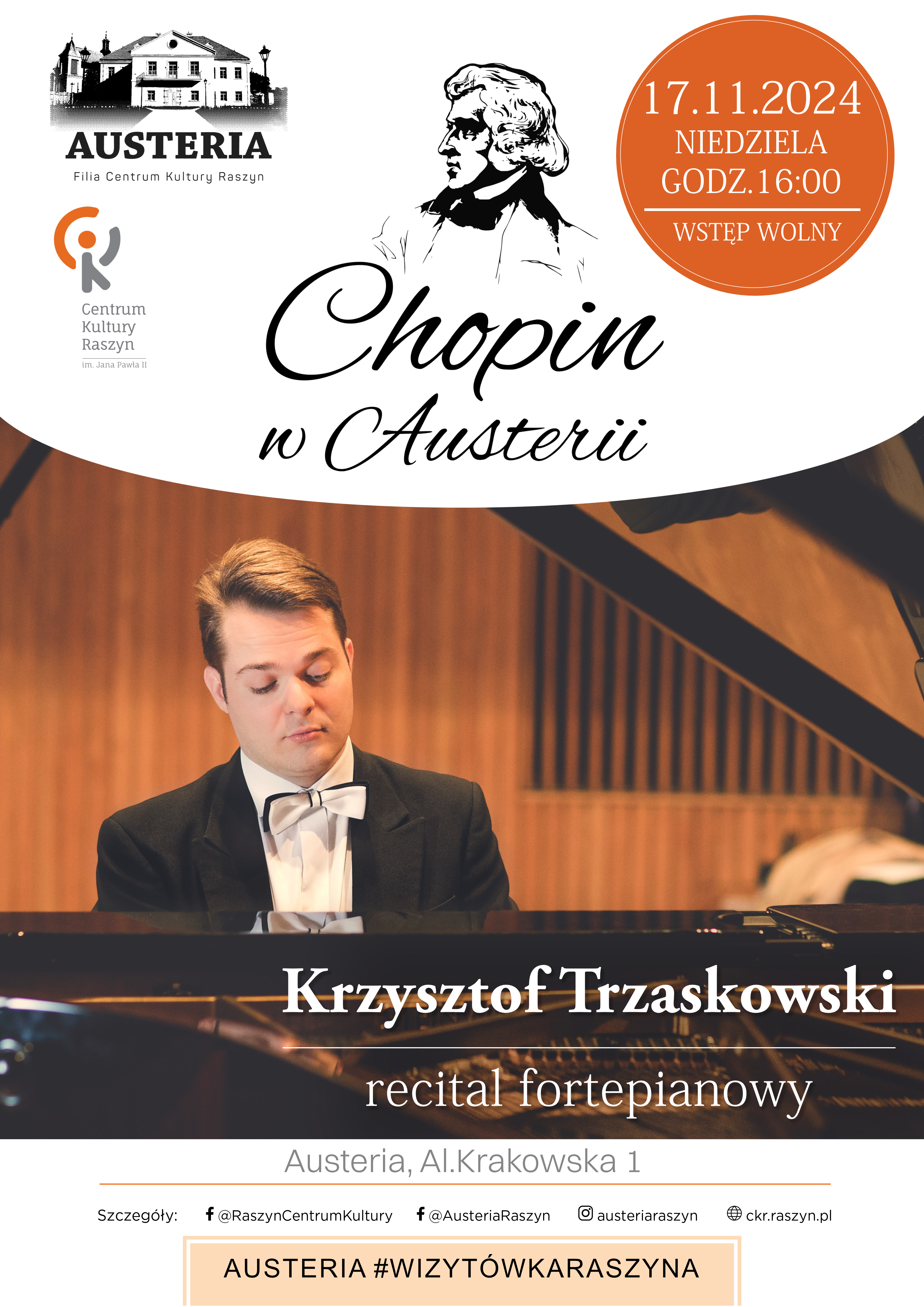 Recital fortepianowy Krzysztofa Trzaskowskiego w ramach cyklu Chopin w Austerii