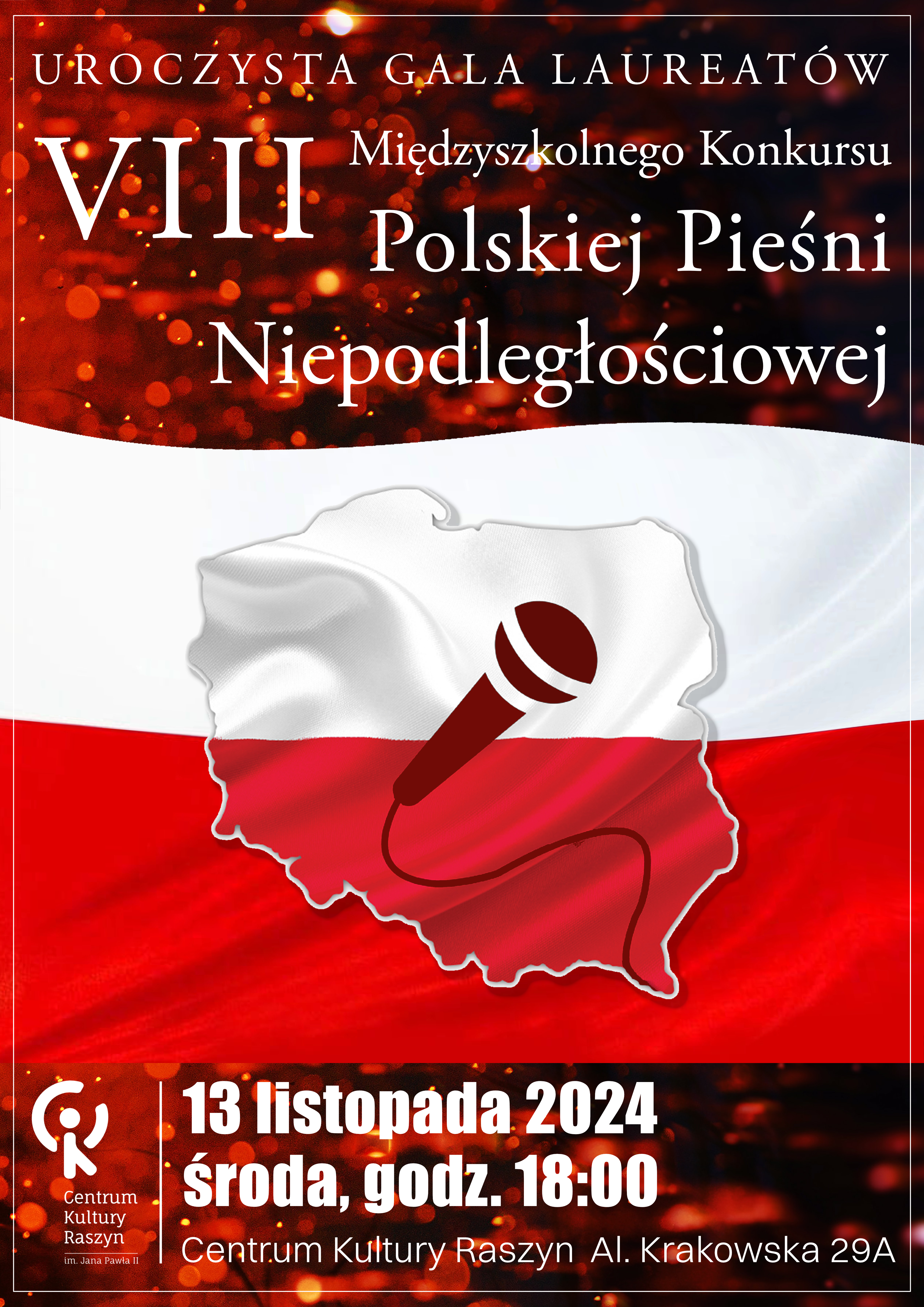 Uroczysta Gala Laureatów VIII Międzyszkolnego Konkursu Polskiej Pieśni Niepodległościowej