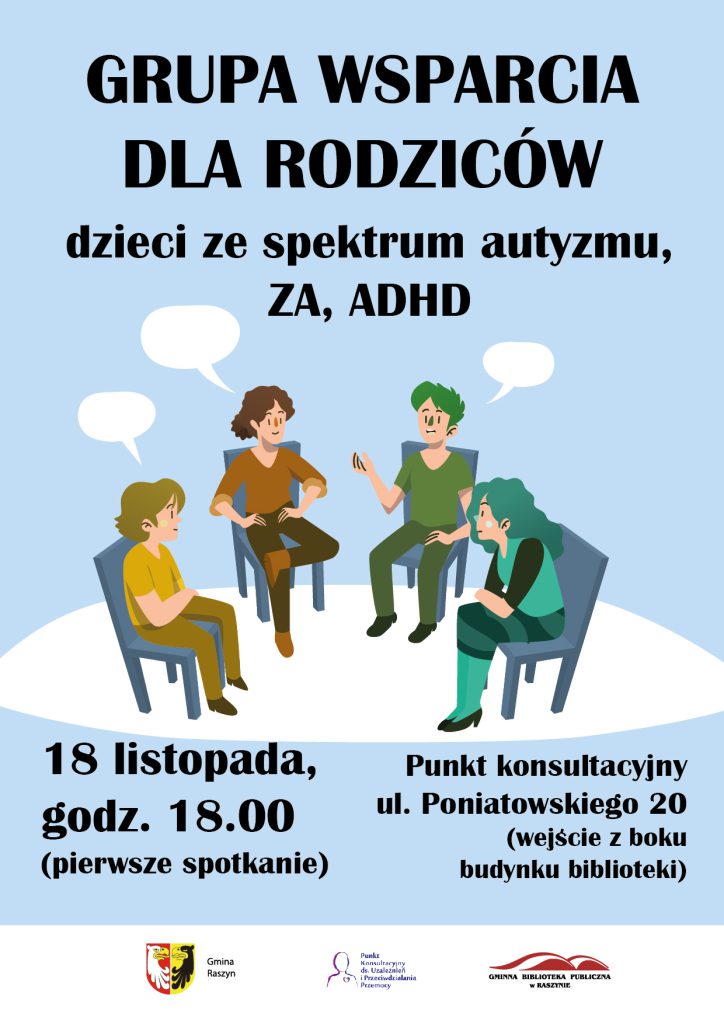 Grupa wsparcia dla rodziców (dzieci ze spektrum autyzmu, ZA, ADHD)