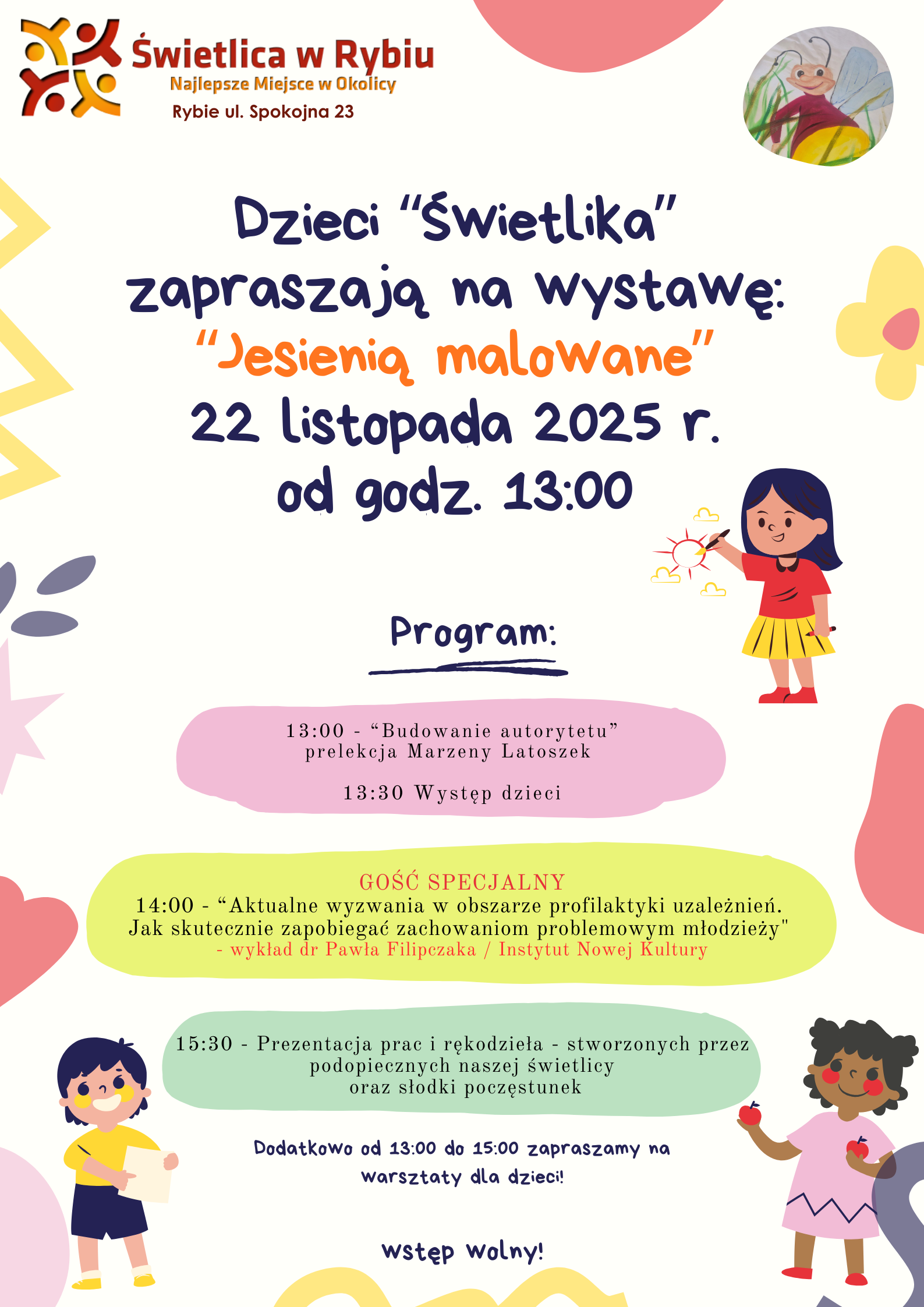 Wystawa pt. „Jesienią malowane” w Świetlicy Środowiskowej „Świetlik” w Rybiu