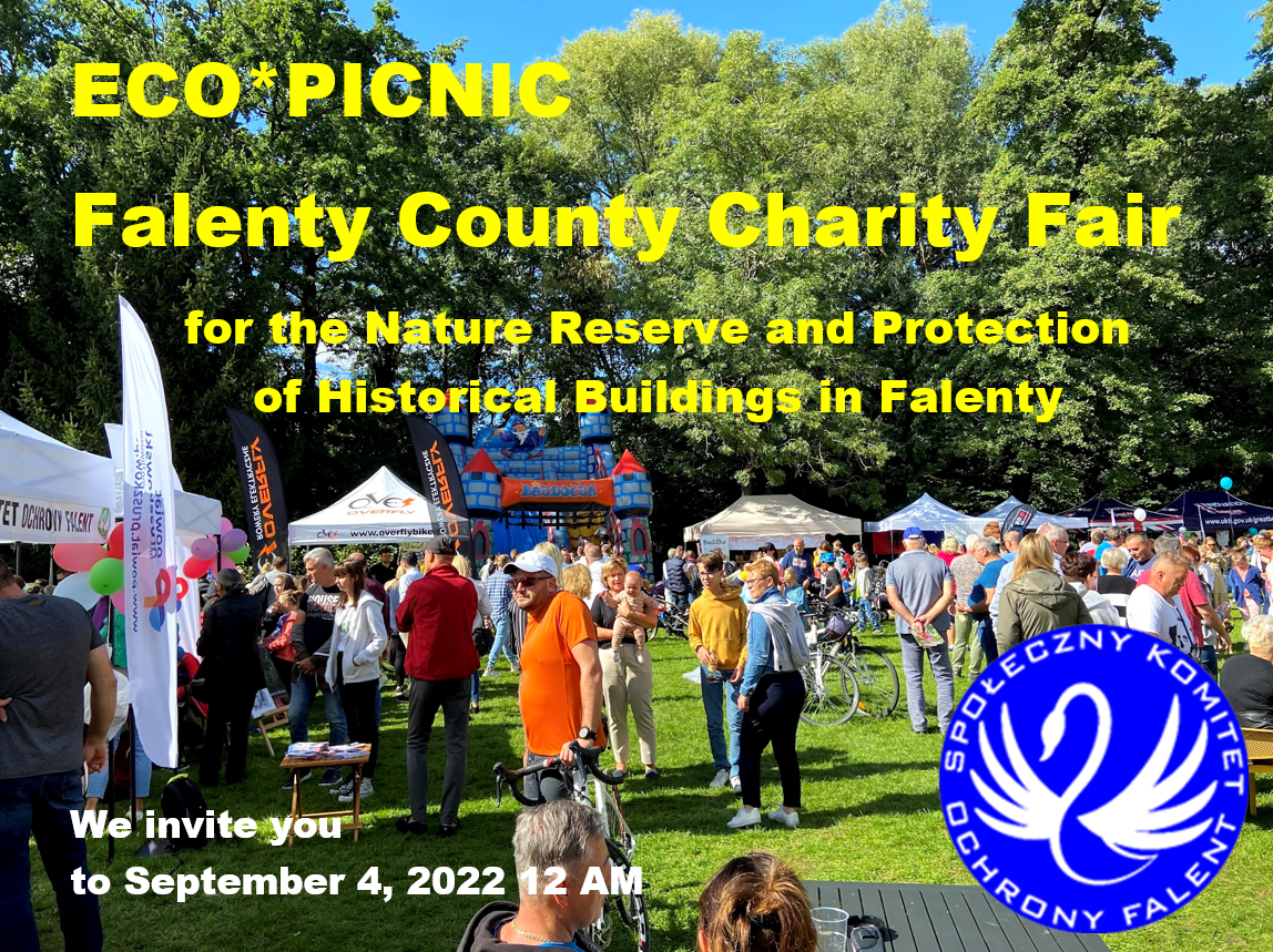 Plakat: Eko-Piknik dla Rezerwatu w Falentach  04.09.2022 godz. 12 EN