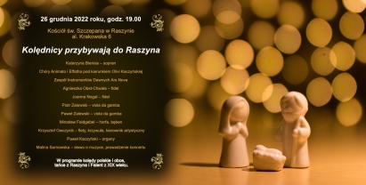 Plakat: Koncert kolęd w Parafii pw. św. Szczepana w Raszynie 