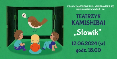Plakat: Teatrzyk Kamishibai "Słowik"