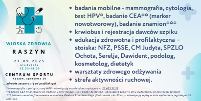 Wioska Zdrowia - profilaktyka, sport, rekreacja i bezpłatne badania