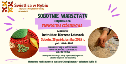 Warsztaty z frywolitki czółenkowej w Świetlicy Środowiskowej „Świetlik” w Rybiu