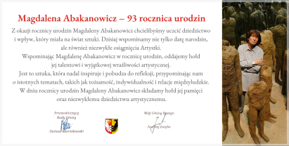 Plakat: Magdalena Abakanowicz – 93 rocznica urodzin