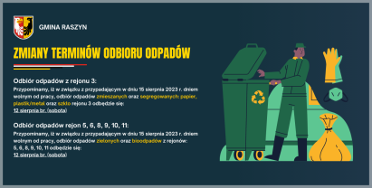 Plakat: Zmiany terminów odbioru odpadów