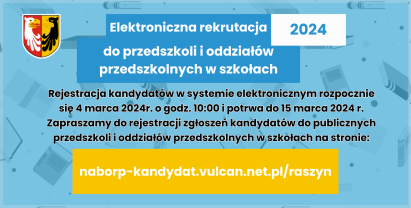 Plakat: Elektroniczna rekrutacja do przedszkoli i oddziałów przedszkolnych w szkołach w roku szkolnym 2024/2025