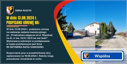 Przebudowa sięgacza od ul. Wspólnej we wsi Janki