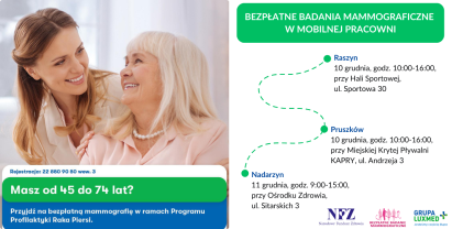 Bezpłatne badania mammograficzne