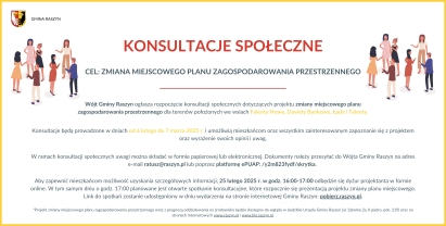 Konsultacje społeczne dotyczące zmiany miejscowego planu zagospodarowania przestrzennego dla terenów położonych we wsiach Falenty Nowe, Dawidy Bankowe, Łady i Falenty