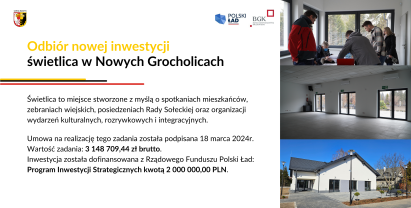 Nowa Świetlica w Nowych Grocholicach – Inwestycja zrealizowana