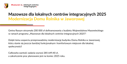 Modernizacja Domu Rolnika w Jaworowej