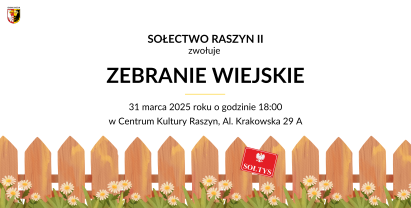 Sołectwo Raszyn II zwołuje Zebranie Wiejskie