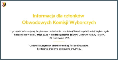 Informacja dla członków Obwodowych Komisji Wyborczych