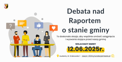 Debata nad Raportem o stanie gminy – spotkajmy się w Austerii