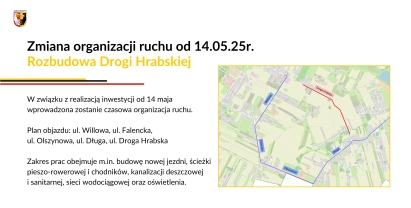 Czasowa zmiana organizacji ruchu ul. Droga Hrabska od ul. Jaworowskiej do ul. Za Olszyną 