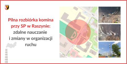 Pilna rozbiórka komina przy SP w Raszynie