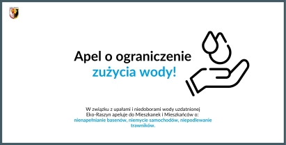 Apel o ograniczenie zużycia wody!
