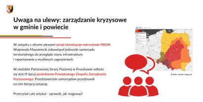 Uwaga na ulewy zarządzanie kryzysowe w gminie i powiecie