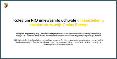 Kolegium RIO unieważniło uchwałę Rady Gminy o nieudzieleniu absolutorium Wójt Gminy Raszyn