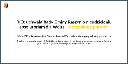 RIO: uchwała Rady Gminy o nieudzieleniu wójtowi absolutorium jest niezgodna z prawem