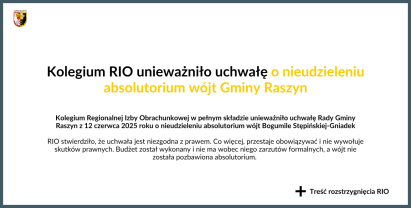 Kolegium RIO unieważniło uchwałę Rady Gminy o nieudzieleniu absolutorium Wójt Gminy Raszyn