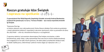 Raszyn gratuluje Idze Świątek i zaprasza na spotkanie