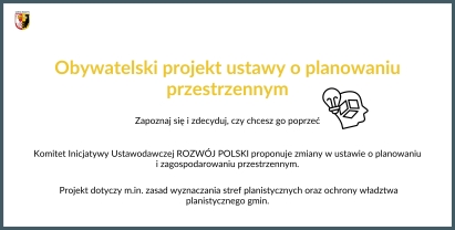 Obywatelski projekt nowelizacji ustawy o planowaniu i zagospodarowaniu przestrzennym – zapoznaj się i zdecyduj, czy chcesz go poprzeć