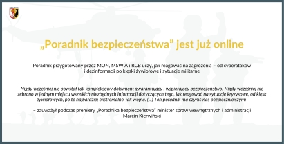 „Poradnik bezpieczeństwa” jest już online, wkrótce w każdym domu