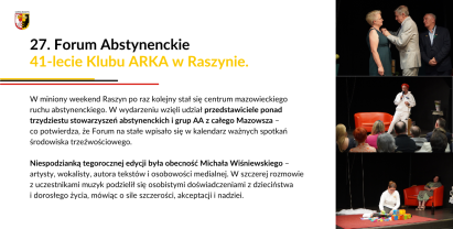 27. Forum Abstynenckie i 41-lecie Klubu ARKA w Raszynie. Moc wzruszeń, wdzięczności i wspólnoty