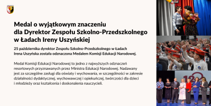 Medal Komisji Edukacji Narodowej dla Dyrektor Zespołu Szkolno-Przedszkolnego w Ładach