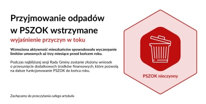 Przyjmowanie odpadów w PSZOK wstrzymane w związku z wyczerpaniem wartości kontraktu – wyjaśnienie przyczyn w toku