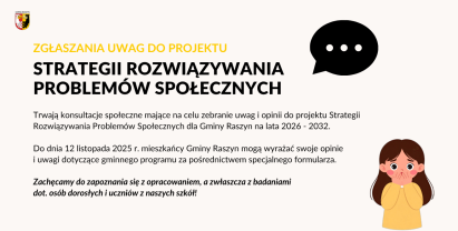 Konsultacje społeczne projektu „Strategii Rozwiązywania Problemów Społecznych dla Gminy Raszyn na lata 2026–2032”