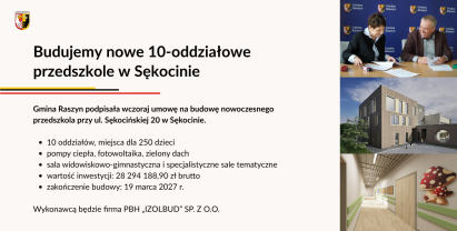 Podpisanie umowy na budowę nowego przedszkola w Sękocinie