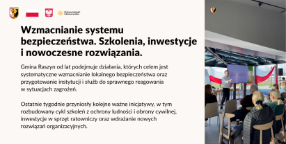 Konsekwentnie wzmacniamy system bezpieczeństwa. Szkolenia, inwestycje i nowoczesne rozwiązania.