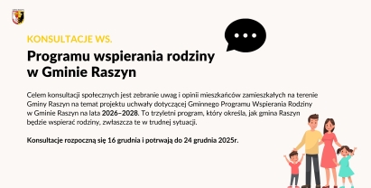 Konsultacje ws. Programu wspierania rodziny w Gminie Raszyn