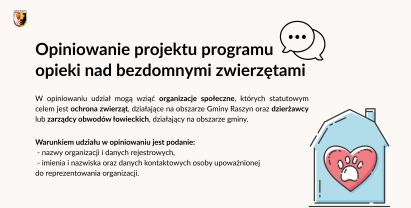 Opiniowanie projektu programu opieki nad bezdomnymi zwierzętami 