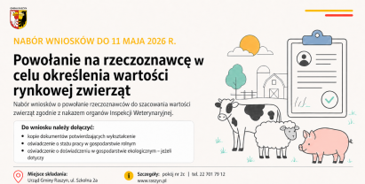 NABÓR WNIOSKÓW O POWOŁANIE NA RZECZOZNAWCĘ W CELU OKREŚLENIA  WARTOŚCI RYNKOWEJ ZWIERZĄT