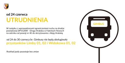 Czasowa zmiana w obsłudze przystanków Gimbusów