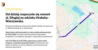 Remont ul. Długiej na odcinku Hrabska - Warszawska
