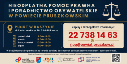 Nieodpłatna pomoc prawna i poradnictwo obywatelskie w Powiecie Pruszkowskim