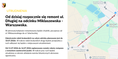 Remont ul. Długiej na odcinku Hrabska - Warszawska