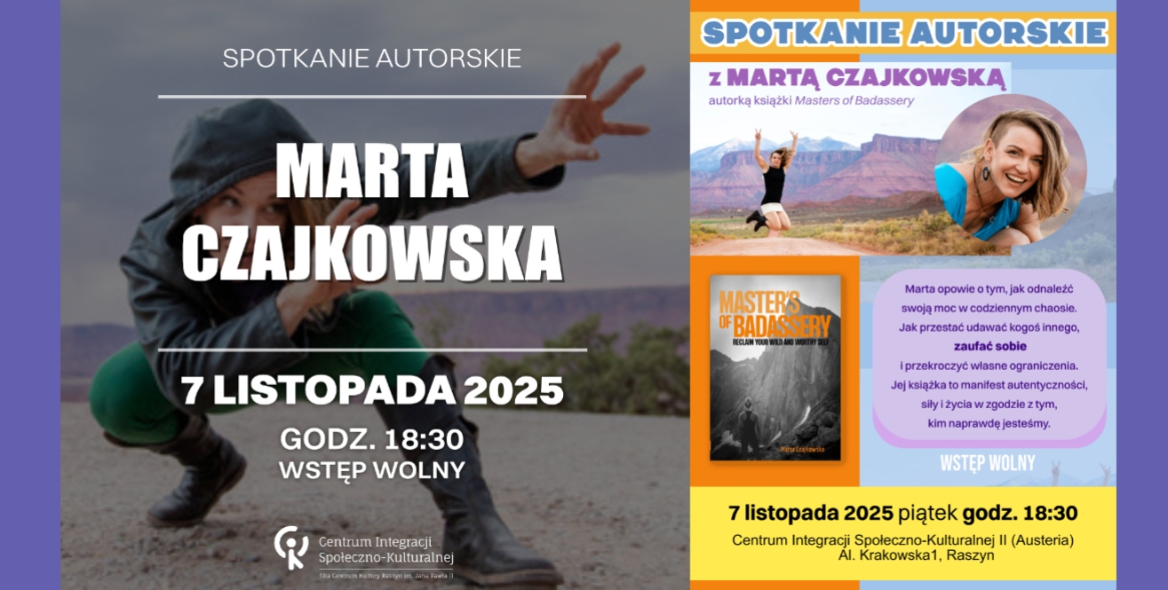 Spotkanie z Martą Czajkowską — autorką książki Masters of Badassery