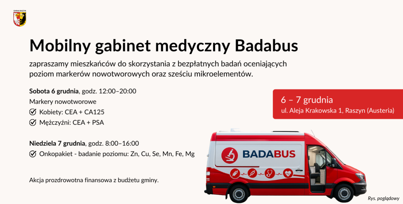 Mobilny gabinet medyczny Badabus - bezpłatne badania